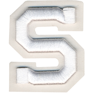 Simplicity Raised Letter S Iron On Motif White 55 mm