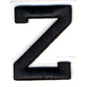 Simplicity Raised Letter Z Iron On Motif Black