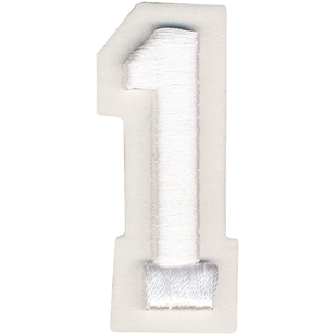 Simplicity Raised Number 1 Iron On Motif White 50 mm