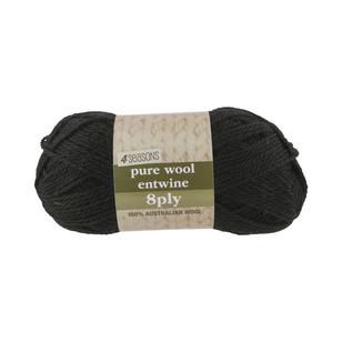 4 Seasons Pure Wool Entwine 8 Ply Yarn 100 g Black 100 g