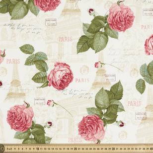 La Vie En Rose 112 cm Cotton Fabric Natural 112 cm