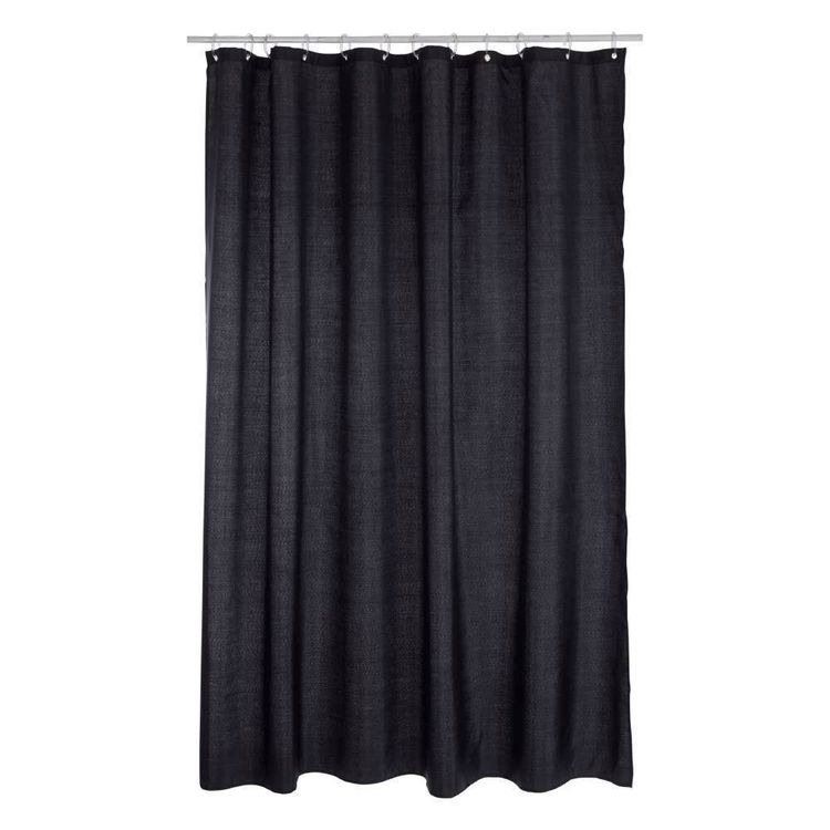 Bath By Ladelle Polyester Shower Curtain Black 180 x 180 cm