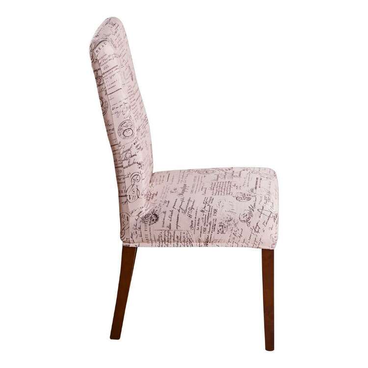 Ardor Surefit Script Dining Chair Cover Linen Script Chair