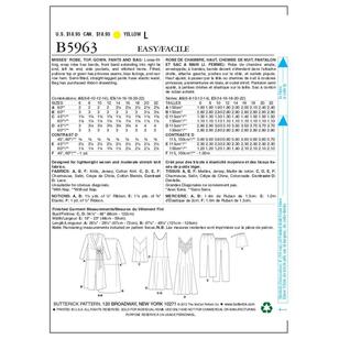 Butterick Pattern B5963 Misses' Robe Top Gown Pants & Bag
