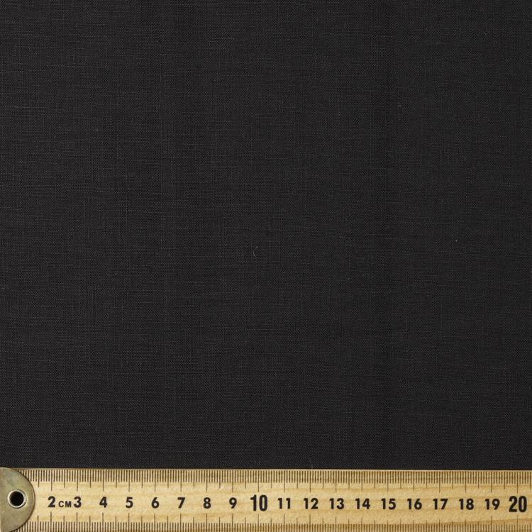 Plain Metro Linen Fabric Black 136 cm