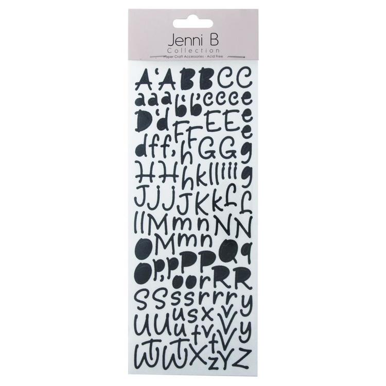Jenni B Glitter Alphabet Stickers Black