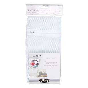 D.Line Clip Strip Nylon Net Laundry Bag White Large 50 x 38 cm