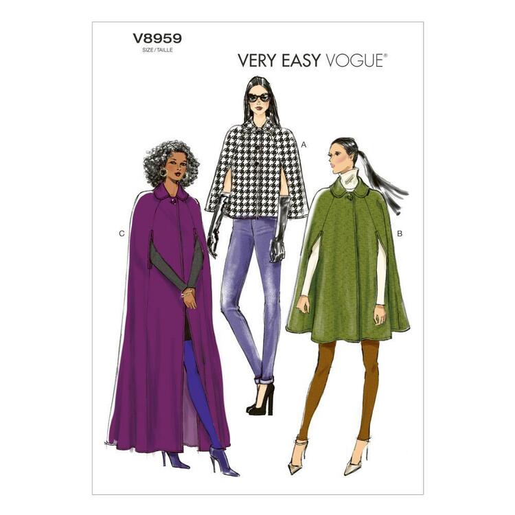 Vogue Pattern V8959 Misses' Cape  Large - X Large