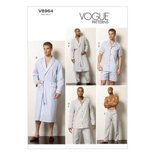 Vogue Pattern V8964 Men's Robe Top Shorts & Pants