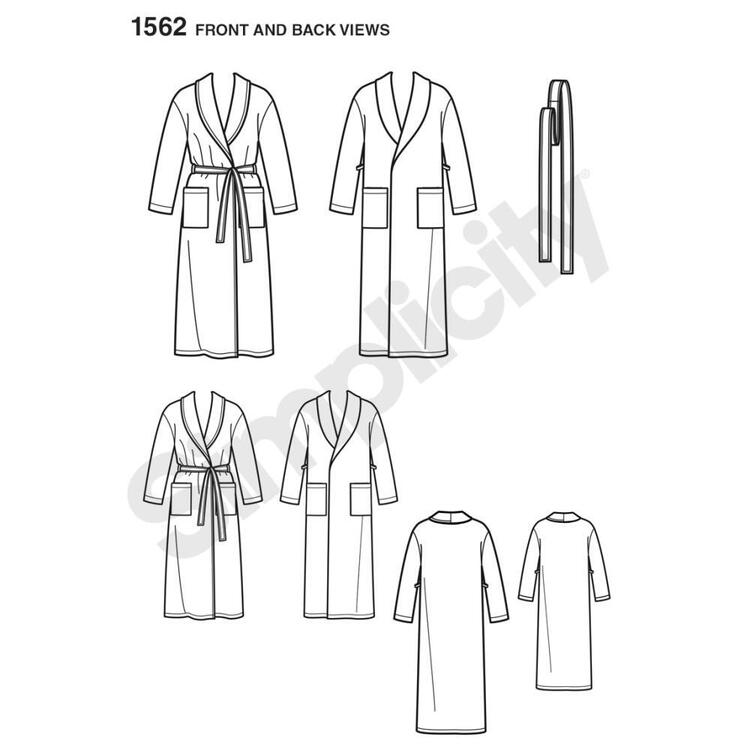 Simplicity S1562 Unisex Robes & Dressing Gowns Pattern