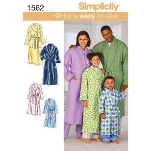 Simplicity Pattern 1562 Unisex Robes  X Small - X Large