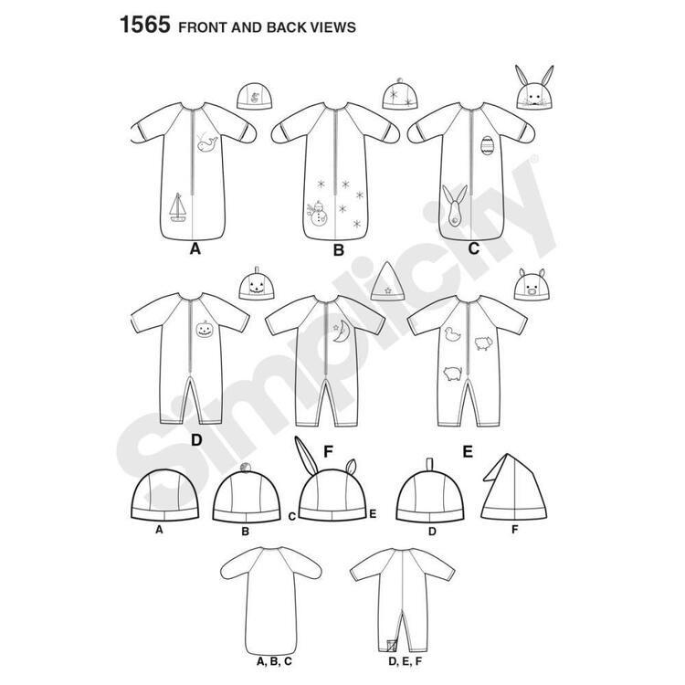 Simplicity Pattern 1565 Baby Christening Outfit  XX Small - Small