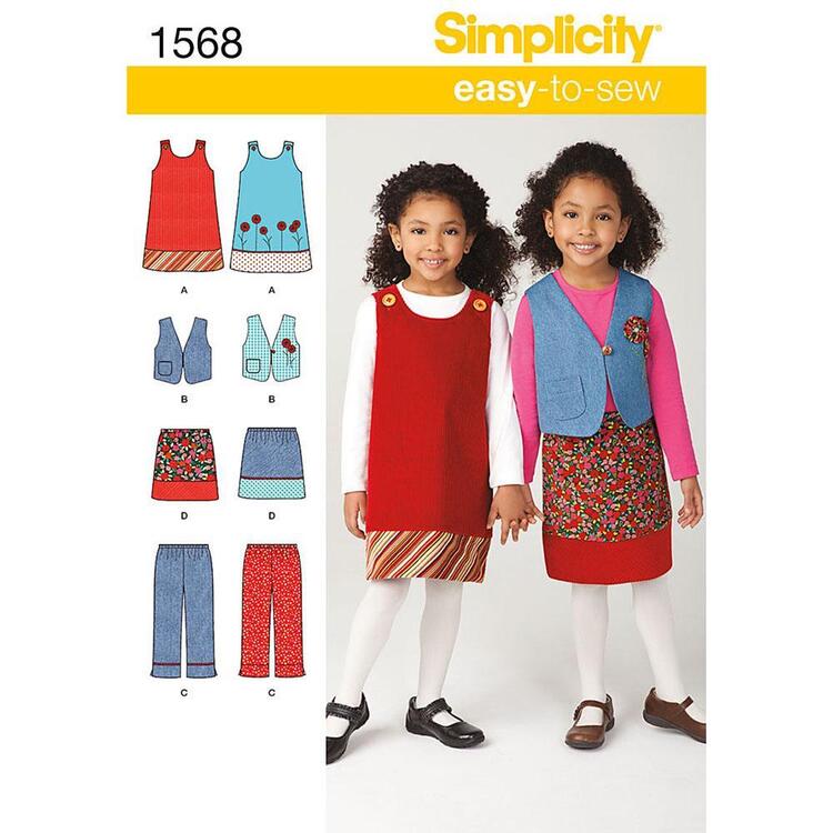 Simplicity Pattern 1568 Girl's Coordinates  3 - 8