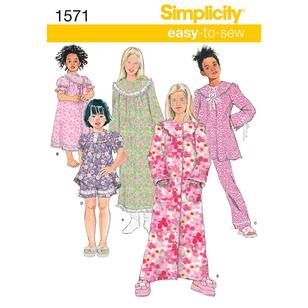 Simplicity Pattern 1571 Girl's Sleepwear