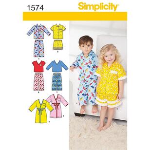 Simplicity Pattern 1574 Kid's Sleepwear  6 Months - 4 Years