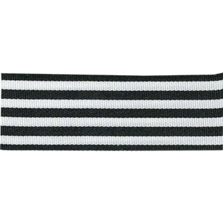 Berisfords Stripes Ribbon Black