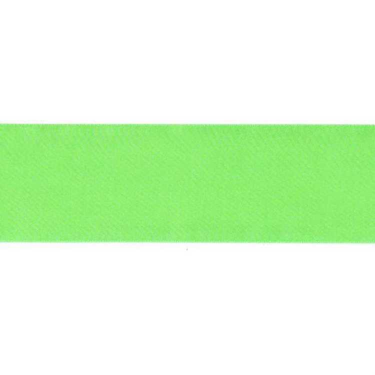 Birch Double-Sided Polyester Satin Ribbon Fluoro Green