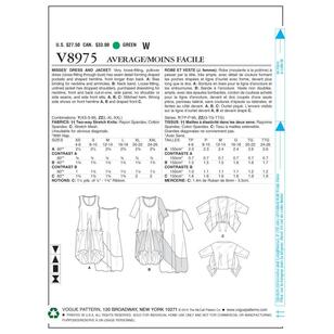 Vogue Pattern V8975 Misses' Dress & Jacket