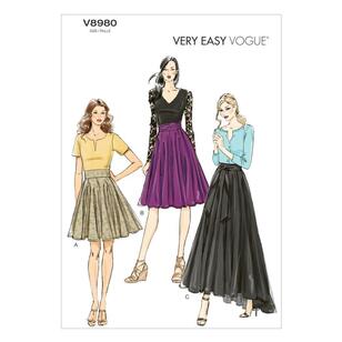 Vogue Sewing Pattern V8980 Misses' Skirt White