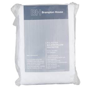 Brampton House Polyester Bolster Pillow Protector White Standard