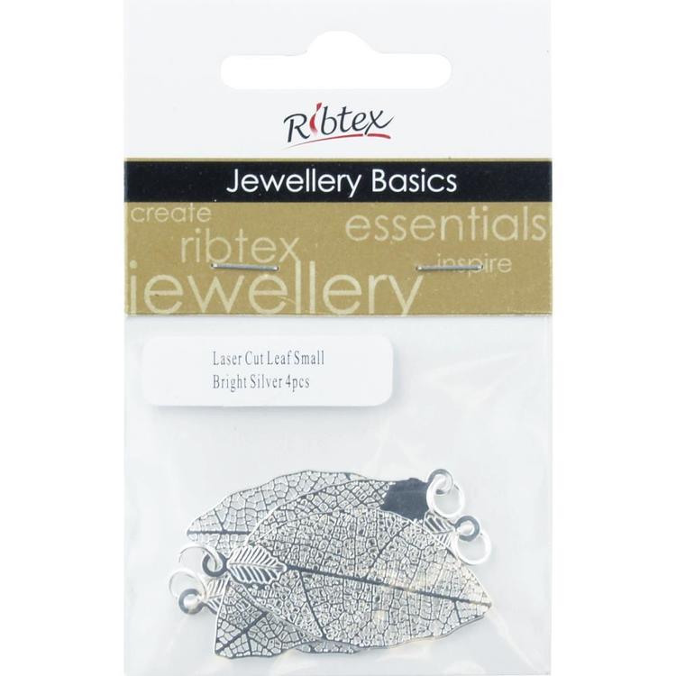Ribtex Jewellery Basics Laser Cut Small Leaf Bright Silver