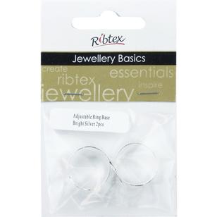 Ribtex Jewellery Basics Adjustable Flat Ring Base Silver