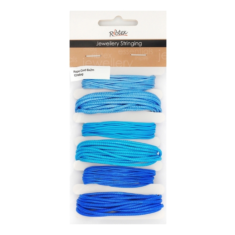 Ribtex Jewellery Stringing Satin Rope Cord Blue 2 m