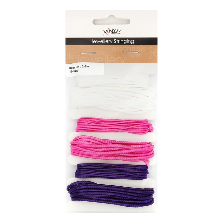 Ribtex Jewellery Stringing Satin Rope Cord Pink & Purple