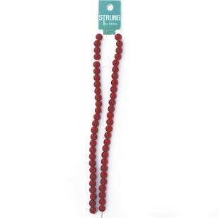 Ribtex Strung Round Glass Bead 54 Pack Red 8 mm