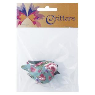 Critters Fabric Bird On Clip Floral 6 cm