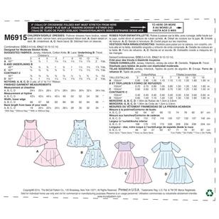 McCall's Pattern M6915 Girls' Dresses