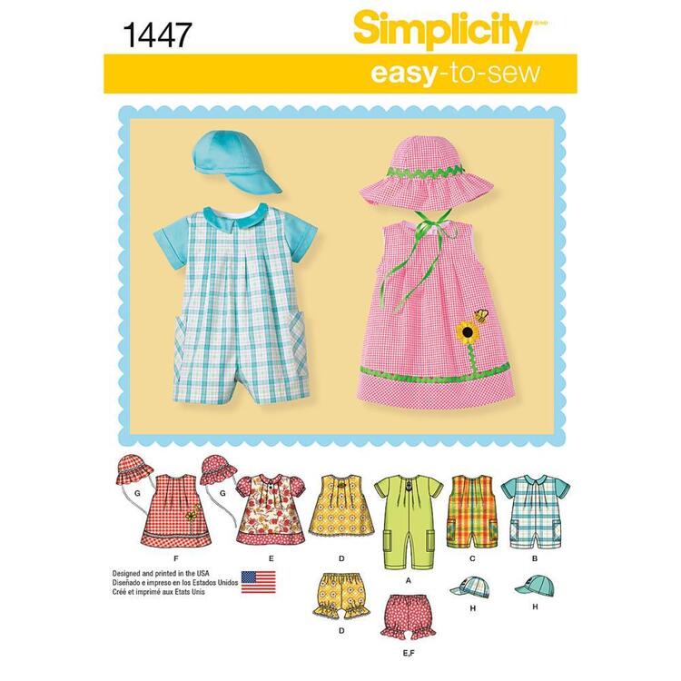 Simplicity Pattern 1447 Baby Coordinates  XX Small - Large