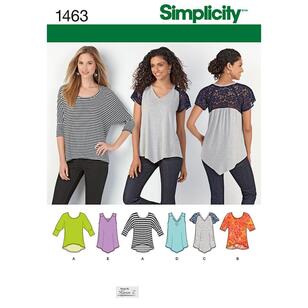 Simplicity Pattern 1463 Women's Top  XX Small - XX Large