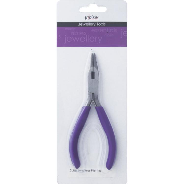 Ribtex Jewellery Tools Long Nose Plier With Cutter Purple