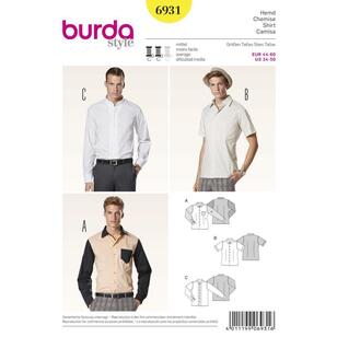 Burda Pattern 6931 Men's Top  34 - 50