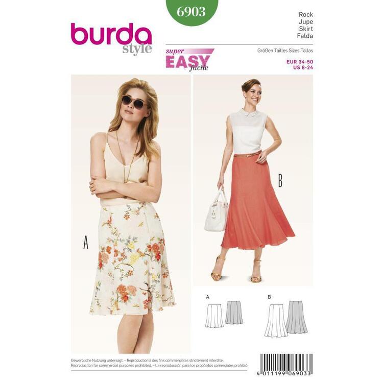 Burda Pattern 6903 Women's Skirt  8 - 24