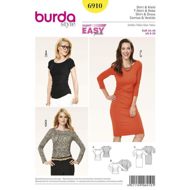 Burda Pattern 6910 Women's Dress  8 - 20