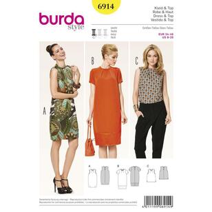 Burda Pattern 6914 Women's Dress  8 - 20