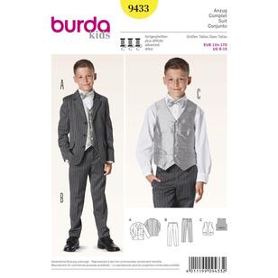 Burda Pattern 9433 Boy's Evening Wear  9 - 15