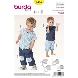 Burda Pattern 9436 Baby Coordinates  6 Months - 3 Years
