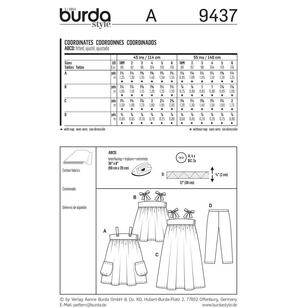 Burda Pattern 9437 Girl's Coordinates  18 Months - 6 Years