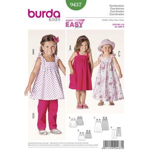Burda Pattern 9437 Girl's Coordinates  18 Months - 6 Years