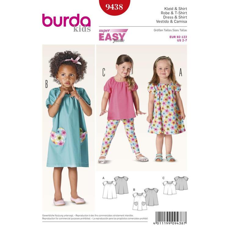Burda Pattern 9438 Girl's Coordinates  2 - 7