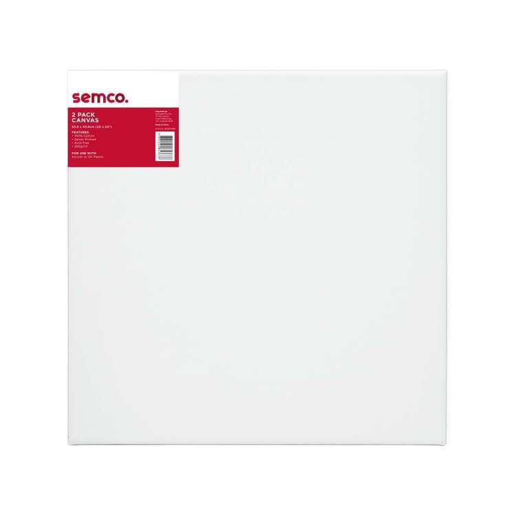 Semco 20 x 20 Inch Stretched Canvas 2 Pack