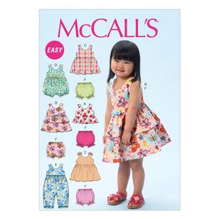 McCall's Pattern M6944 Toddlers' Top Dresses Rompers & Panties All Sizes