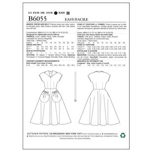 Butterick Sewing Pattern B6055 Misses' Dress & Belt White