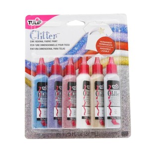 Tulip Glitter Dimensional Fabric Paint 6 Pack Multicoloured