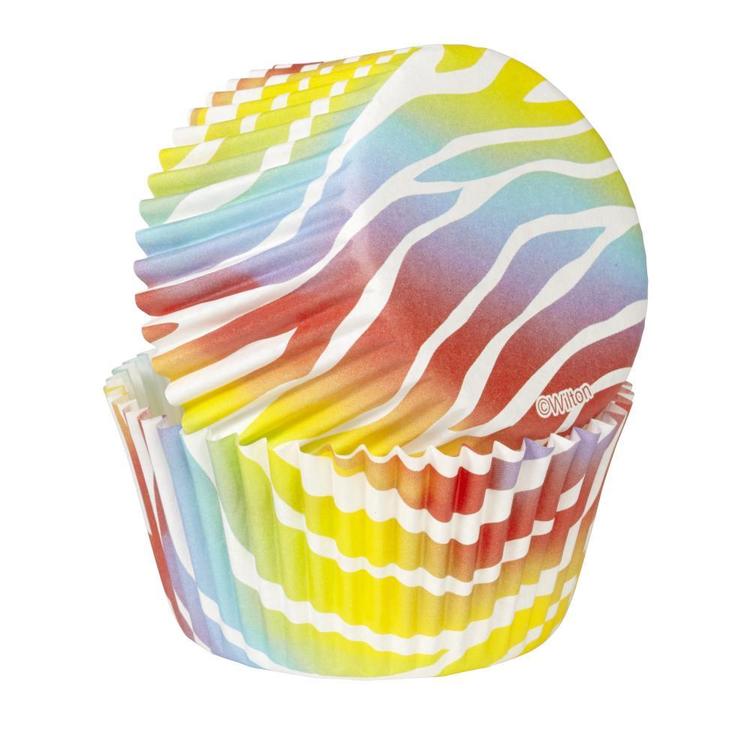 Wilton Zebra Bright Standard Baking Cups 75 Pack Multicoloured