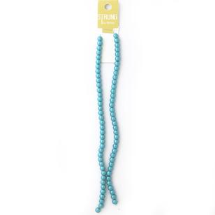 Ribtex Strung Glass Pearls 72 Pack Turquoise 6 mm