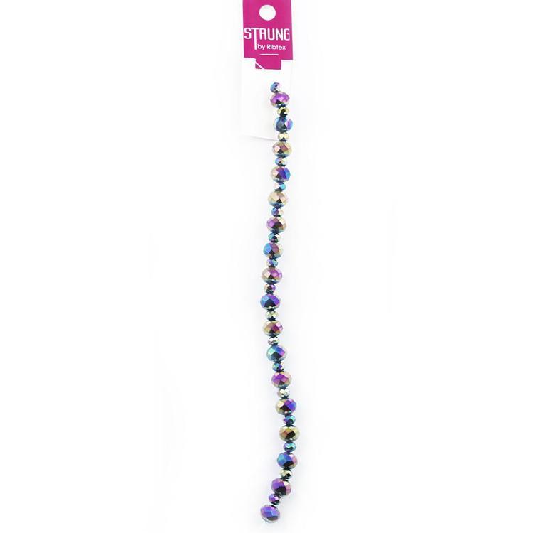 Ribtex Strung Faceted Crystal Beads Multicoloured